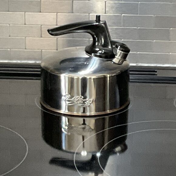 Paul Revere Signature Vintage Small 1 QT Whistling Tea Pot Kettle Copper Bottom - Picture 4 of 15